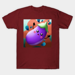 Cute Kid Eggplant T-Shirt